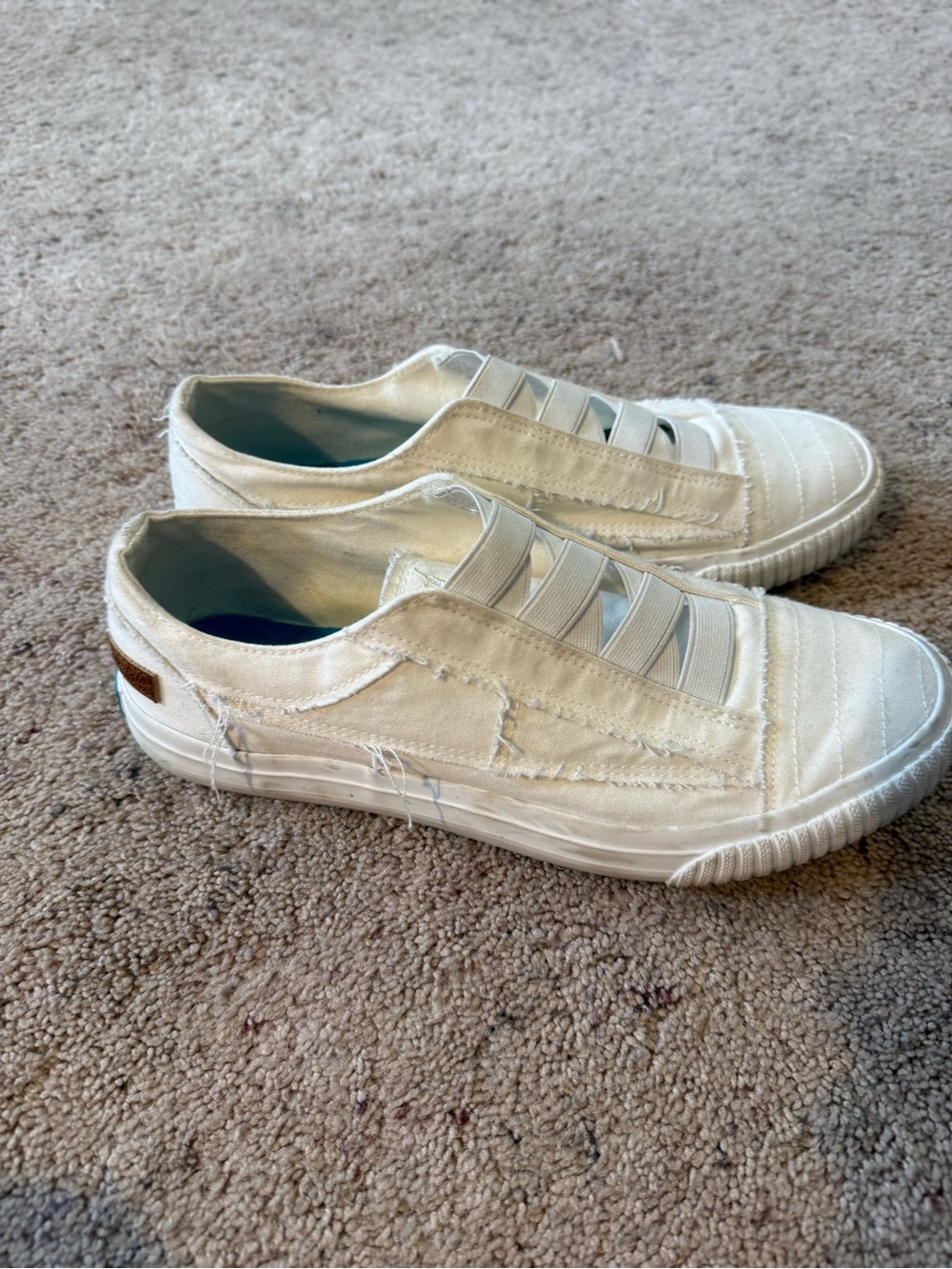 Blowfish White Slip-On Canvas Sneakers with Elastic Straps